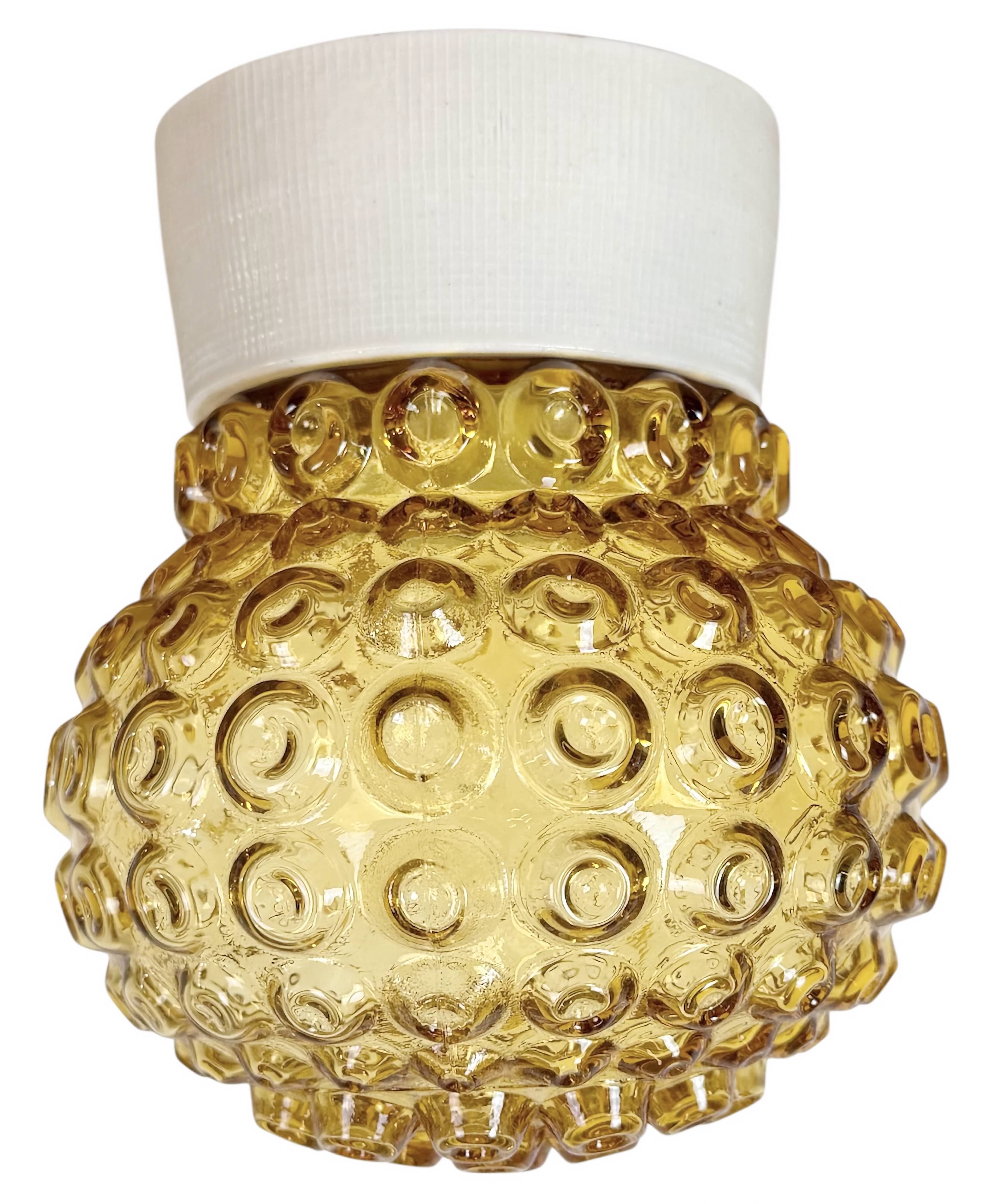 Vintage White Porcelain Ceiling Light, 1970s