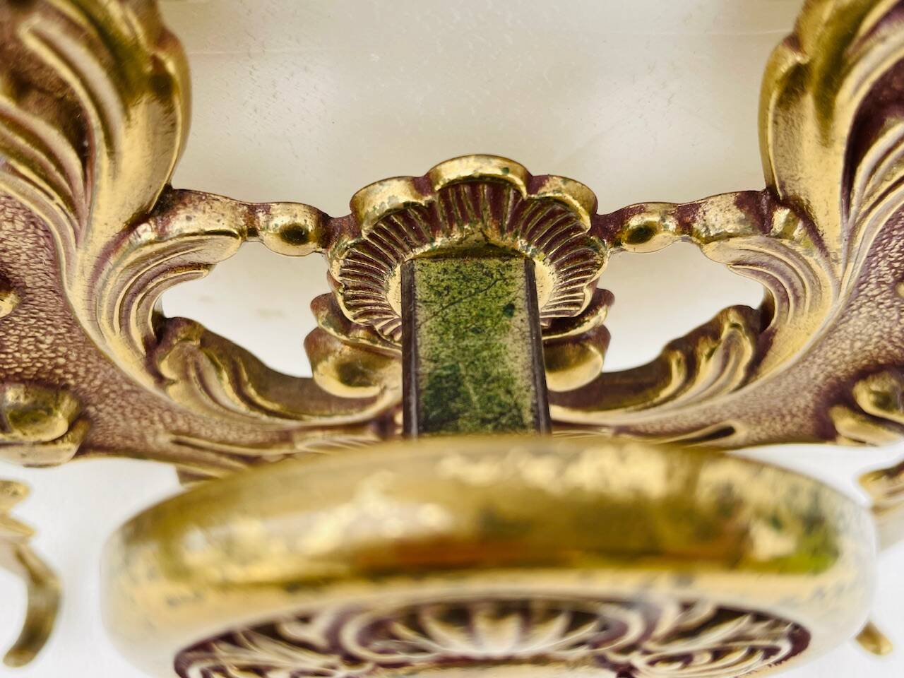 Bronze Coat Rack and Wall Shelf, Vintage, Louis XV Style