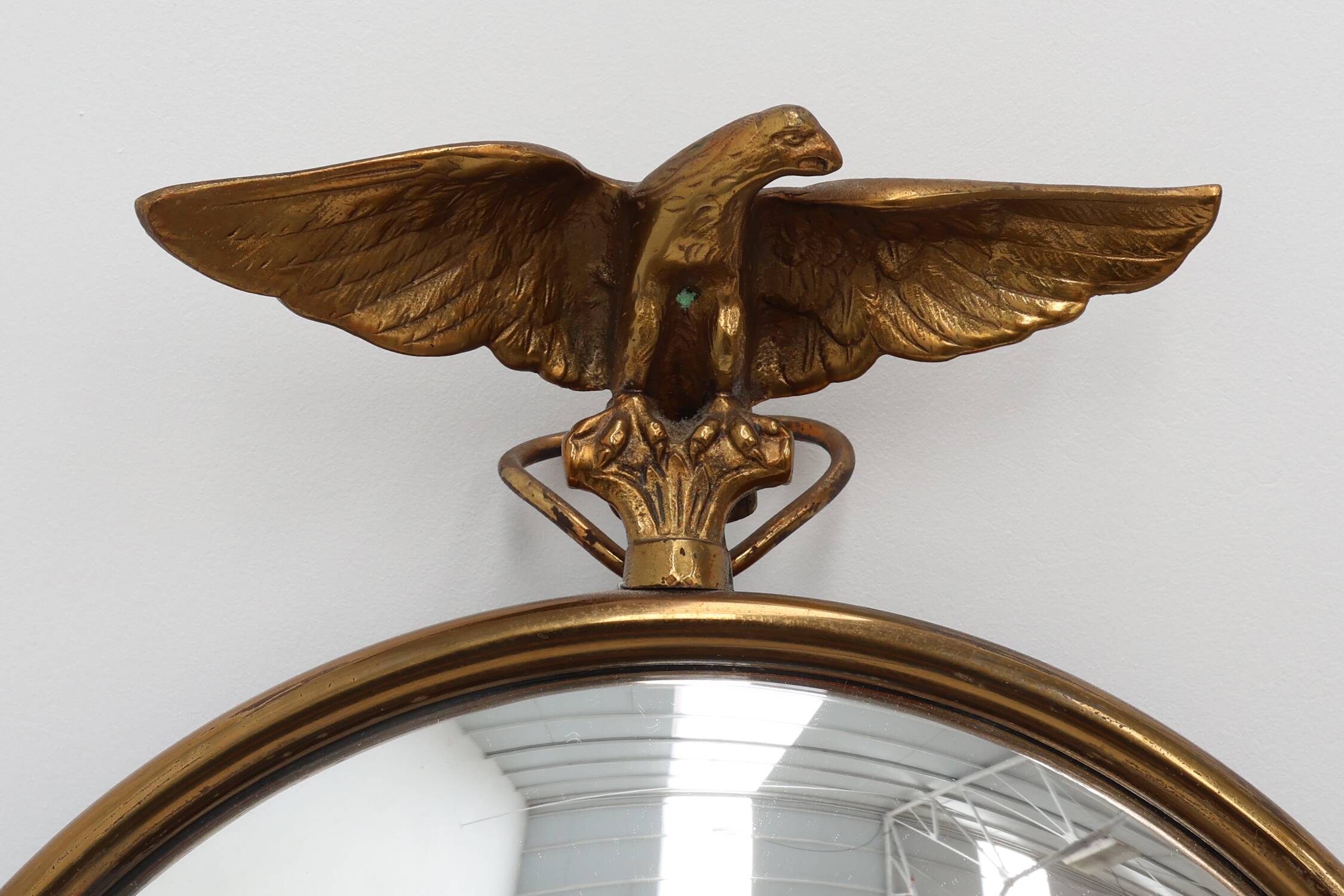 Empire style Small Gold Decorative convex Mirror with Eagle, France