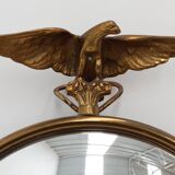 Empire style Small Gold Decorative convex Mirror with Eagle, France