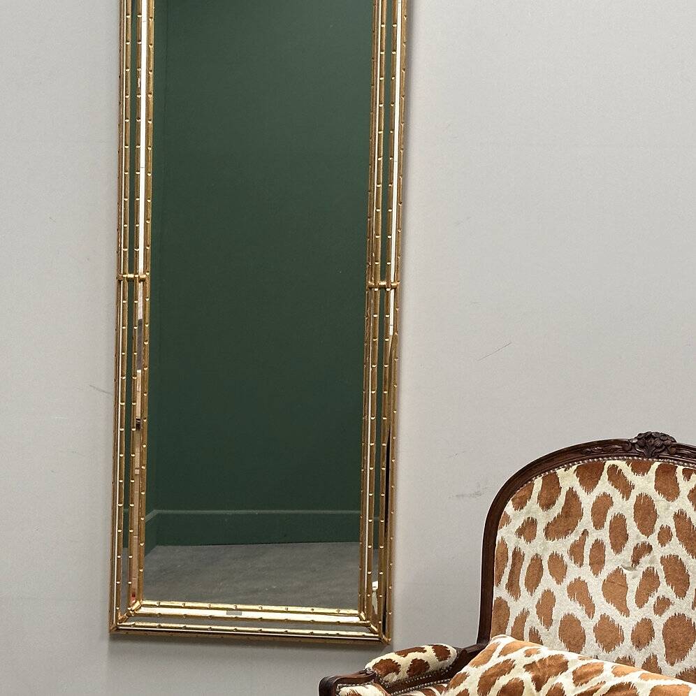 Gilt faux-bamboo wall mirror, Italy, 1970s.
