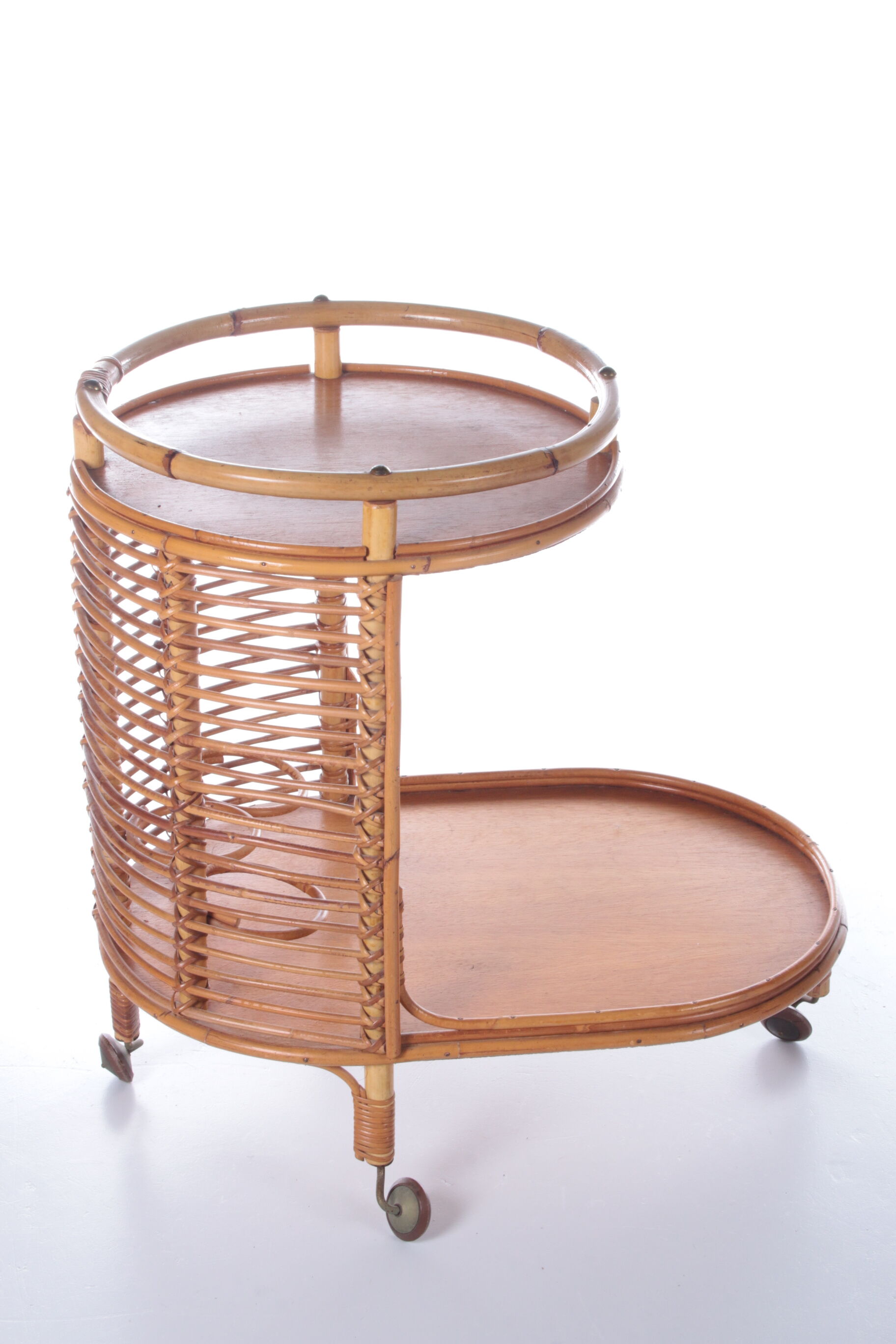 Vintage bamboo bar trolley original french from the 1960s