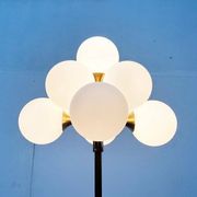 German brass floor lamp in Space Age style from the mid-century by Kaiser Leuchten, 1960s.