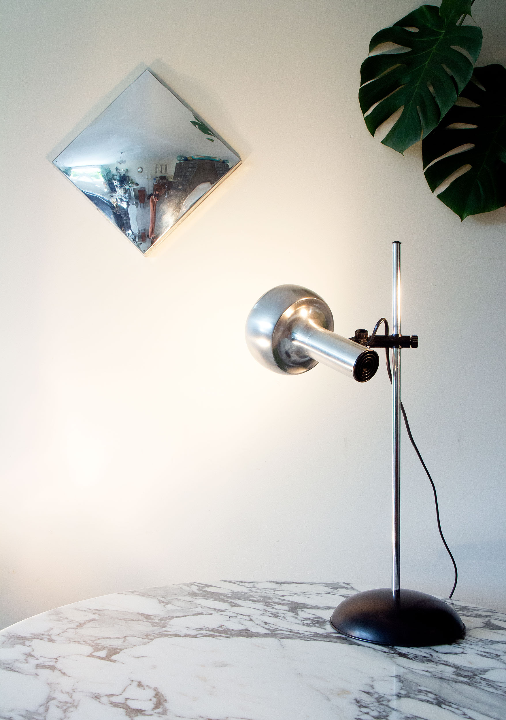 Desk lamp, aluminum and steel space age 1970