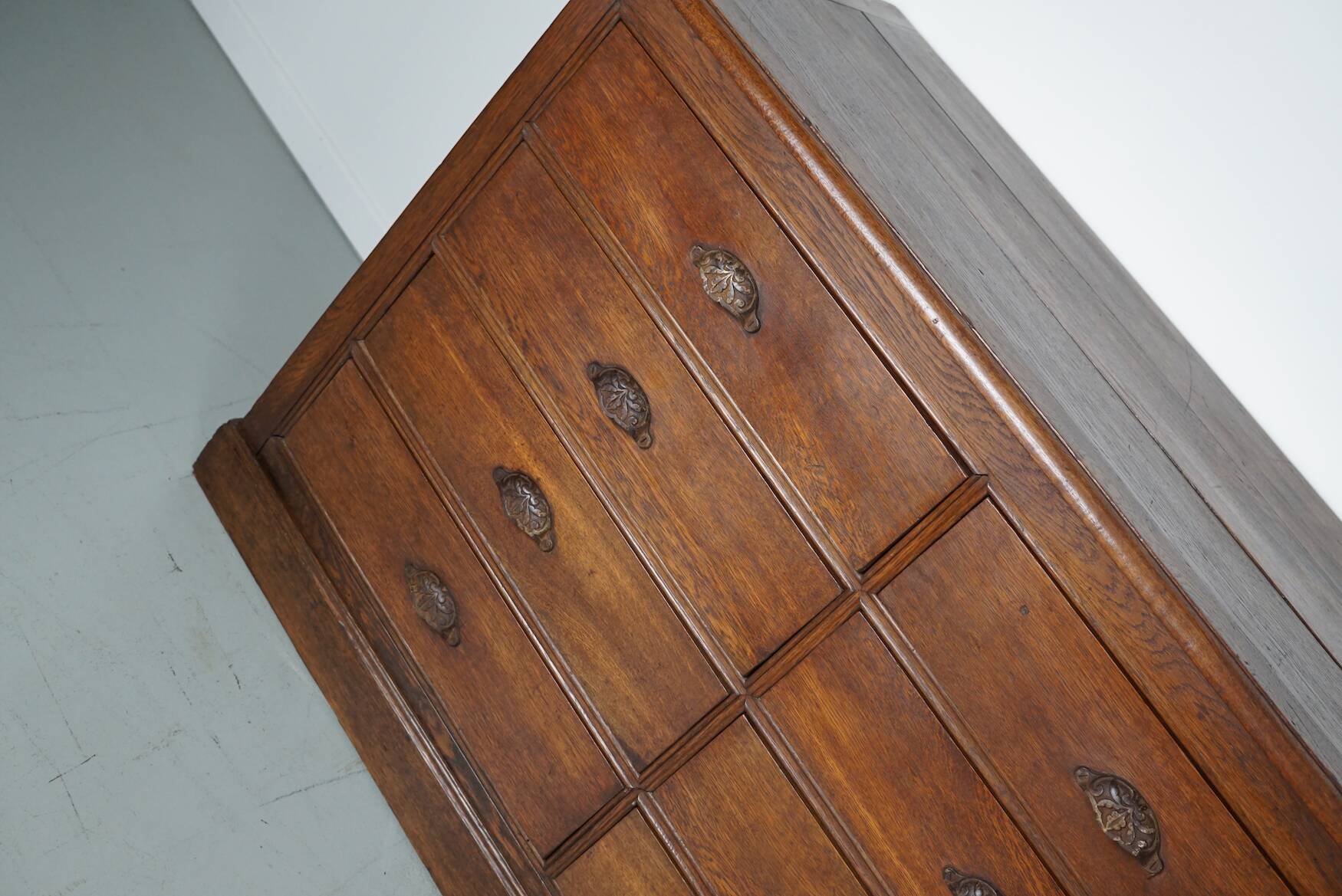 Antique Oak Apothecary / Filing Cabinet, France, 19th Century