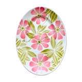Dish digoin sarreguemines with pink and green ceramic flowers - old-retro -kitchen
