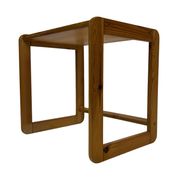 Vintage set of three pine side tables nesting tables nest of tables 1970s