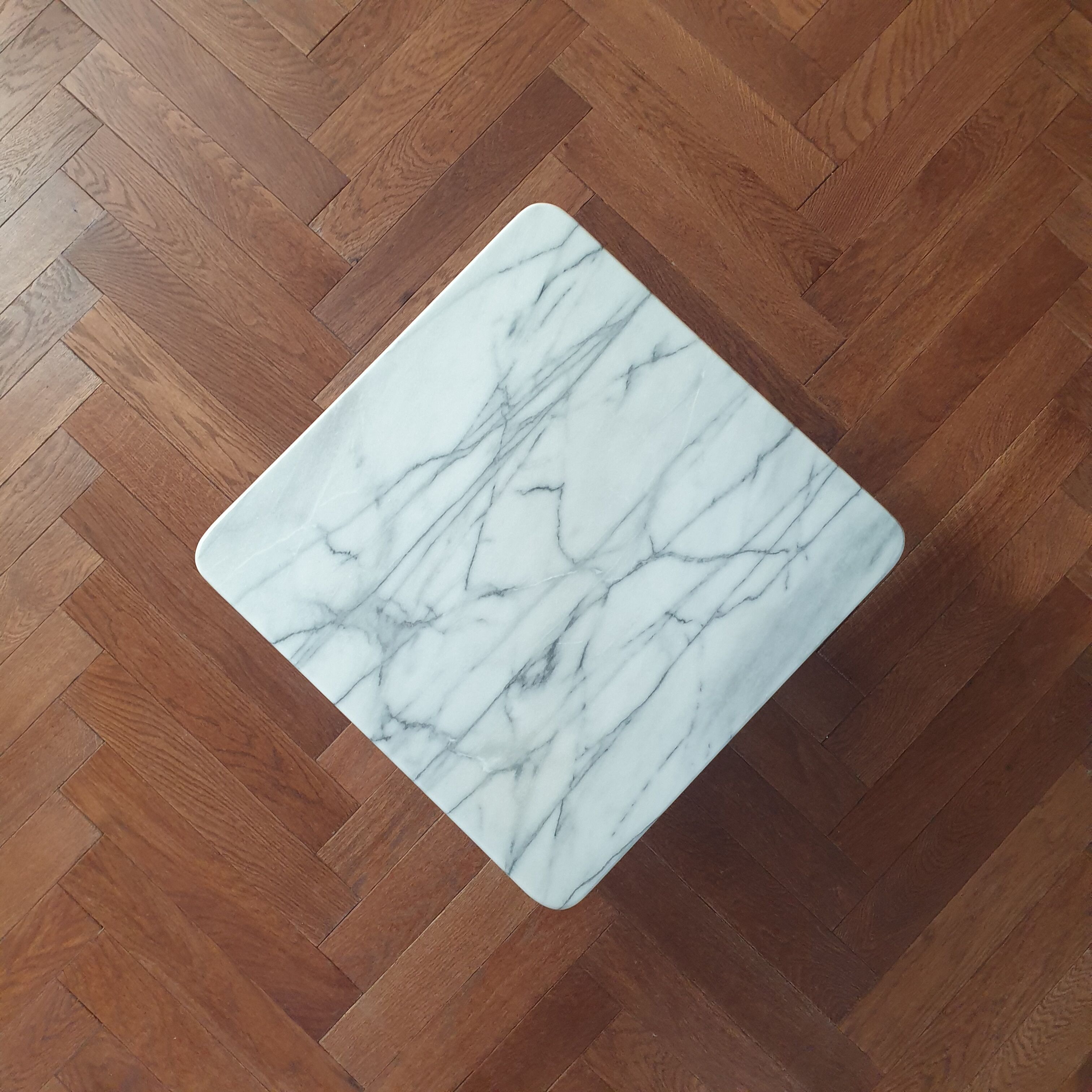 Vintage Carrara marble coffee table
