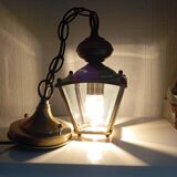 Vestibule lantern/suspension 4 sides beveled glass and brass