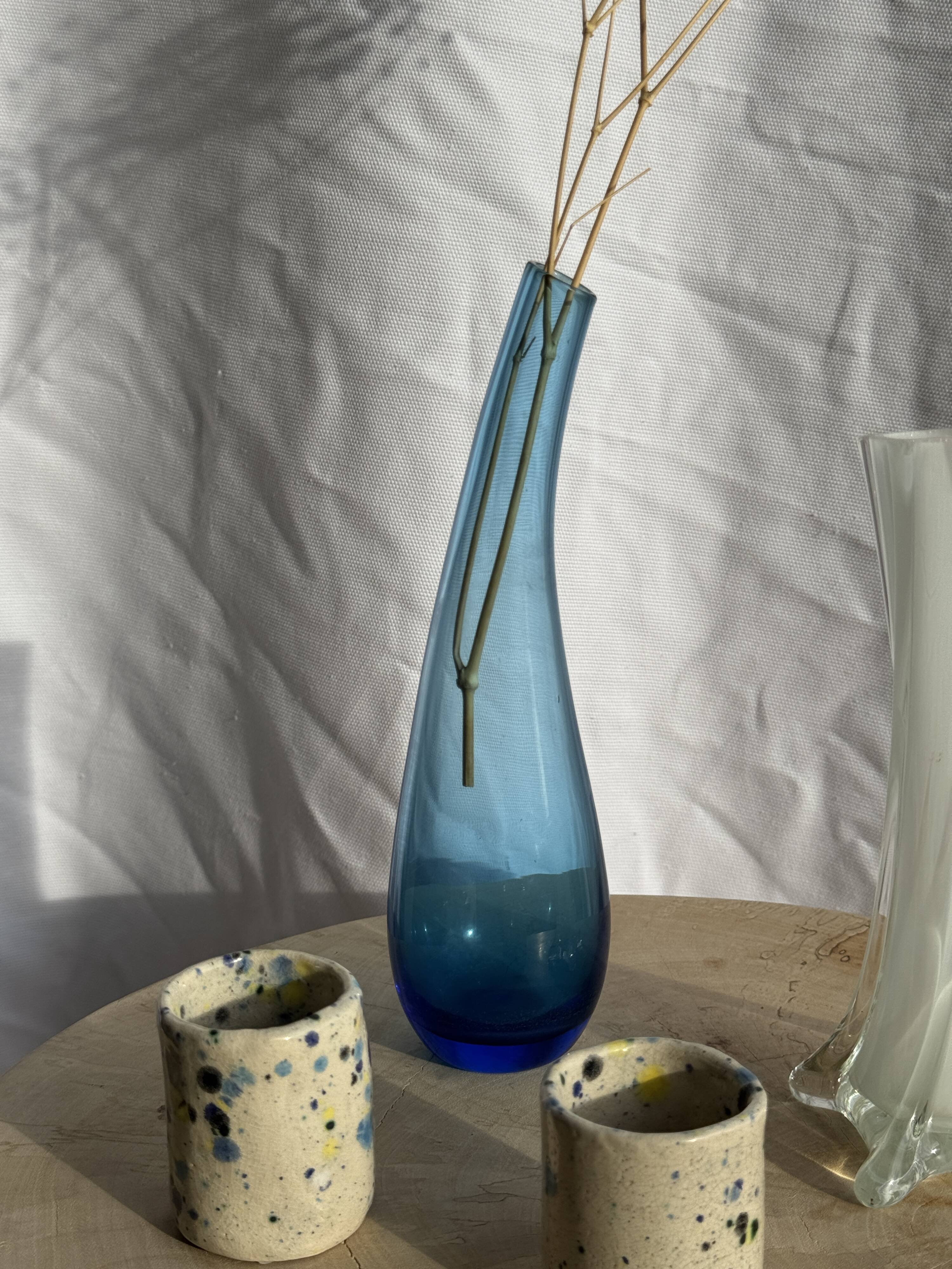 Blue soliflore vase H25 D7