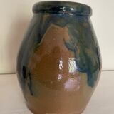 Flamed glazed jar