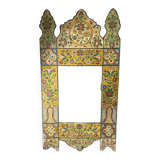 Antique wooden painted frame with flower motifs   88 cm x 47 cm