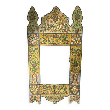 Antique wooden painted frame with flower motifs   88 cm x 47 cm