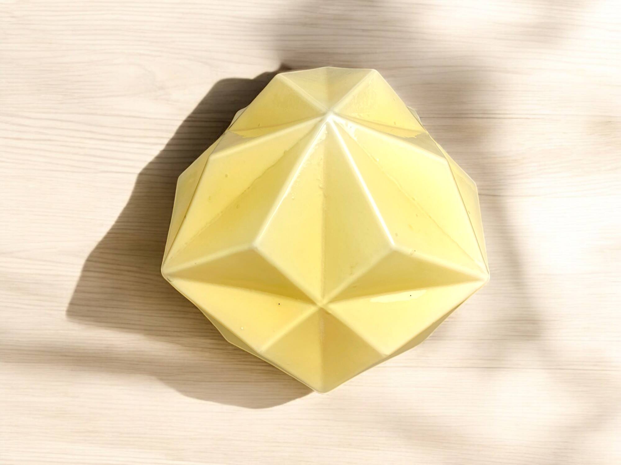 Art Deco style opaline origami flush mount lamp