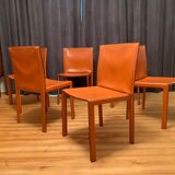 6 chaises Pasqualina par Grassi & Bianchi, Enrico Pellizzoni, Italie, années 1980.