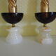 Pair of candlesticks in Crystal and onyx stone