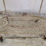 Antique wrought iron bar trolley