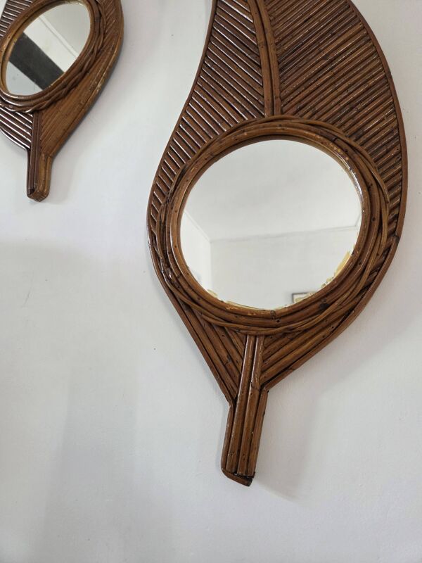 Paire de miroirs bambou Vivai Del Sud