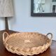 Large round woven wicker tray – Vintage craftsmanship