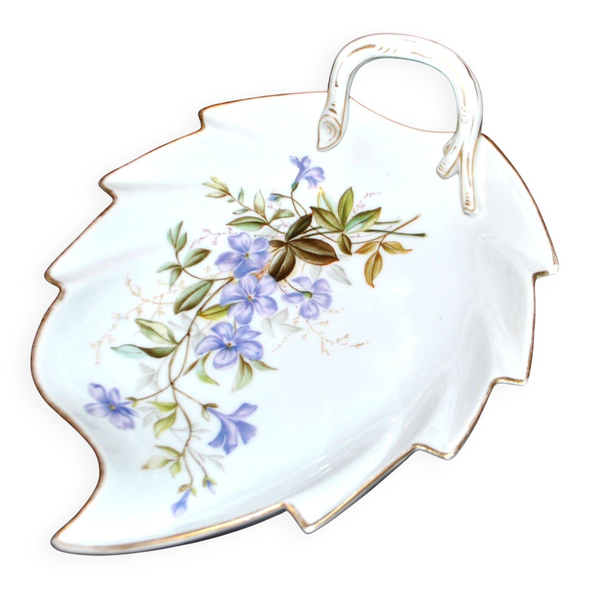 Meissen ravier coupelle décor fleurs peint en porcelaine signé Meissen