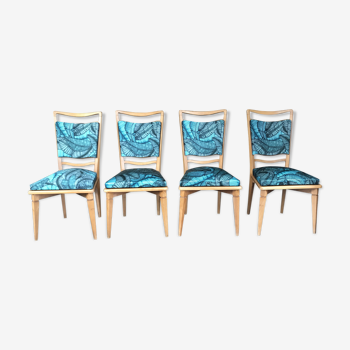 4 chairs with palm leaves 1950
