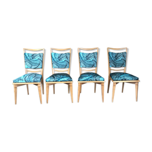 4 chaises à decors de - 1950