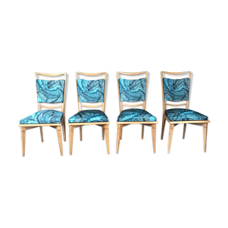 4 chairs with palm leaves 1950