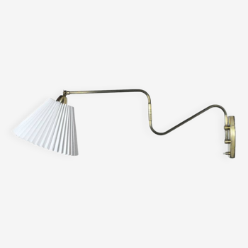 Danish Brass Swing Arm Wall Lamp, 1950s