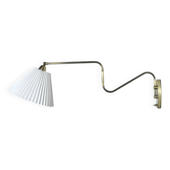 Danish Brass Swing Arm Wall Lamp, 1950s