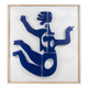 "Eva" decorative panel in blue lacquered metal. Contemporary work.