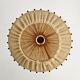 Scandinavian pendant lamp in teak and burlap, 60s