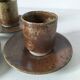 Set of three cups and saucers in pyrite stoneware - Charles Gaudry, Puisaye