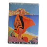 Plaque tôle lithographiée publicitaire vintage Calvi Corse