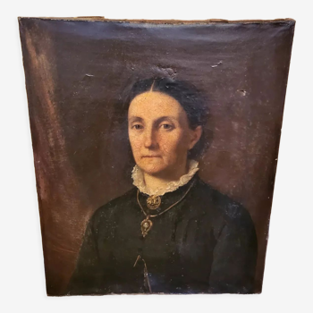Portrait oil on canvas XIXth century