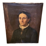 Portrait huile sur toile XIXème