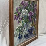 Oil painting on canvas signed dimensions: height -74cm- Length -75cm-