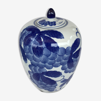 Asian-style porcelain jar with lid