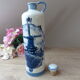 Bouteille delf blue hollandais avec bouchon de liège