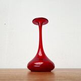 Vintage red glass solifleur vase by Cari Zalloni for WMF.