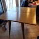 Leaf-shaped tray table with glass top