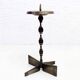 Brutalist bronze candle holder