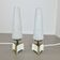 Set of 2 "cone" glass and brass table light, italy 1950s