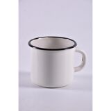 Vintage enamel cup white