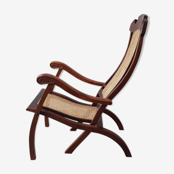 Vintage Viennese weave folding armchair