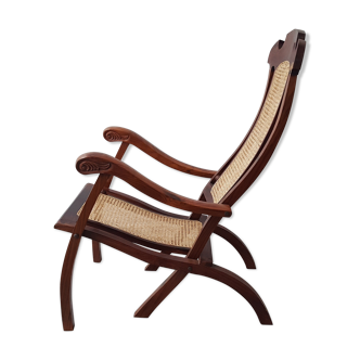 Vintage Viennese weave folding armchair