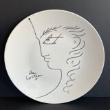 Porcelain plate designed by Jean Cocteau