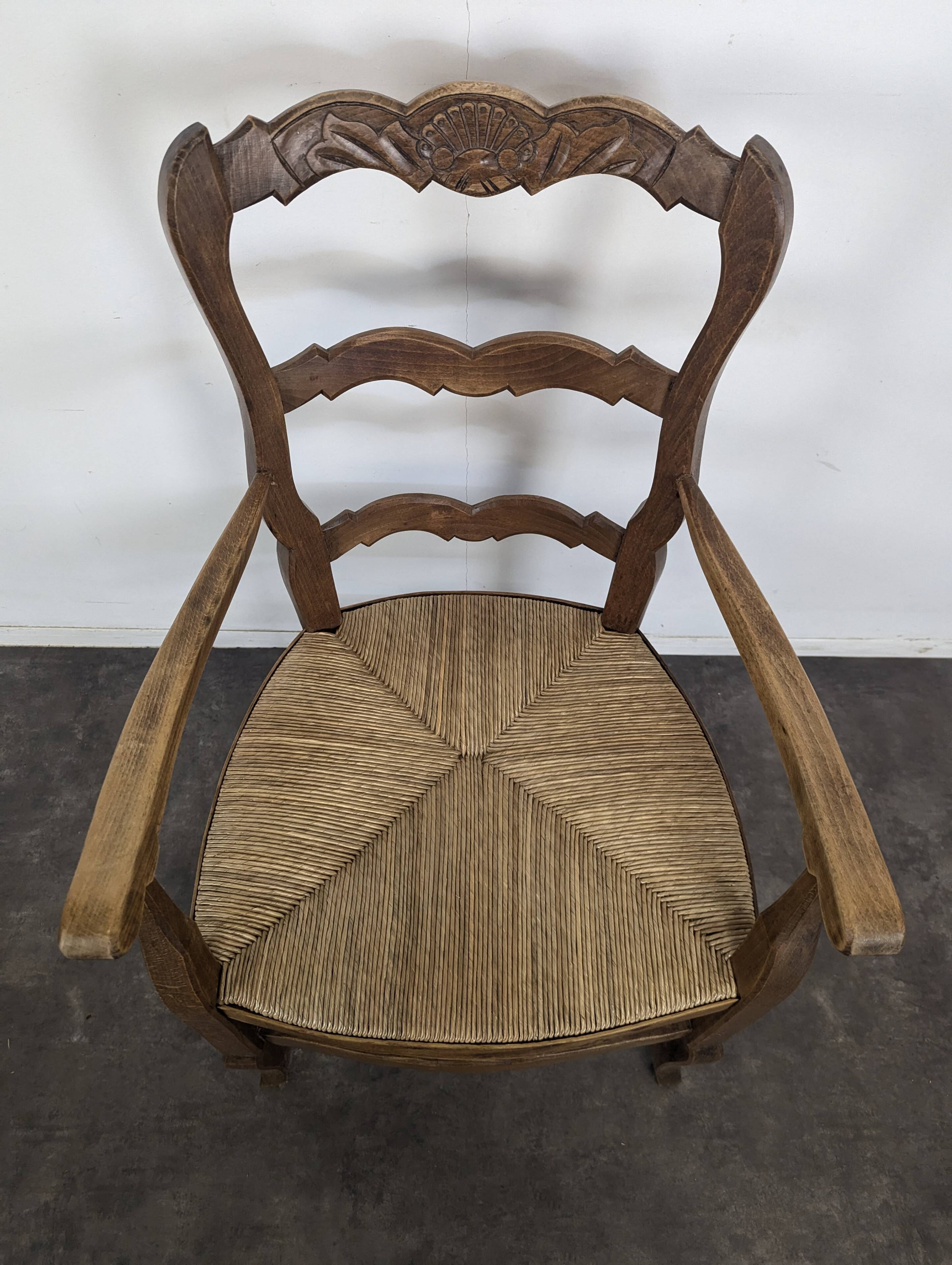 Wicker armchair in Louis XV style