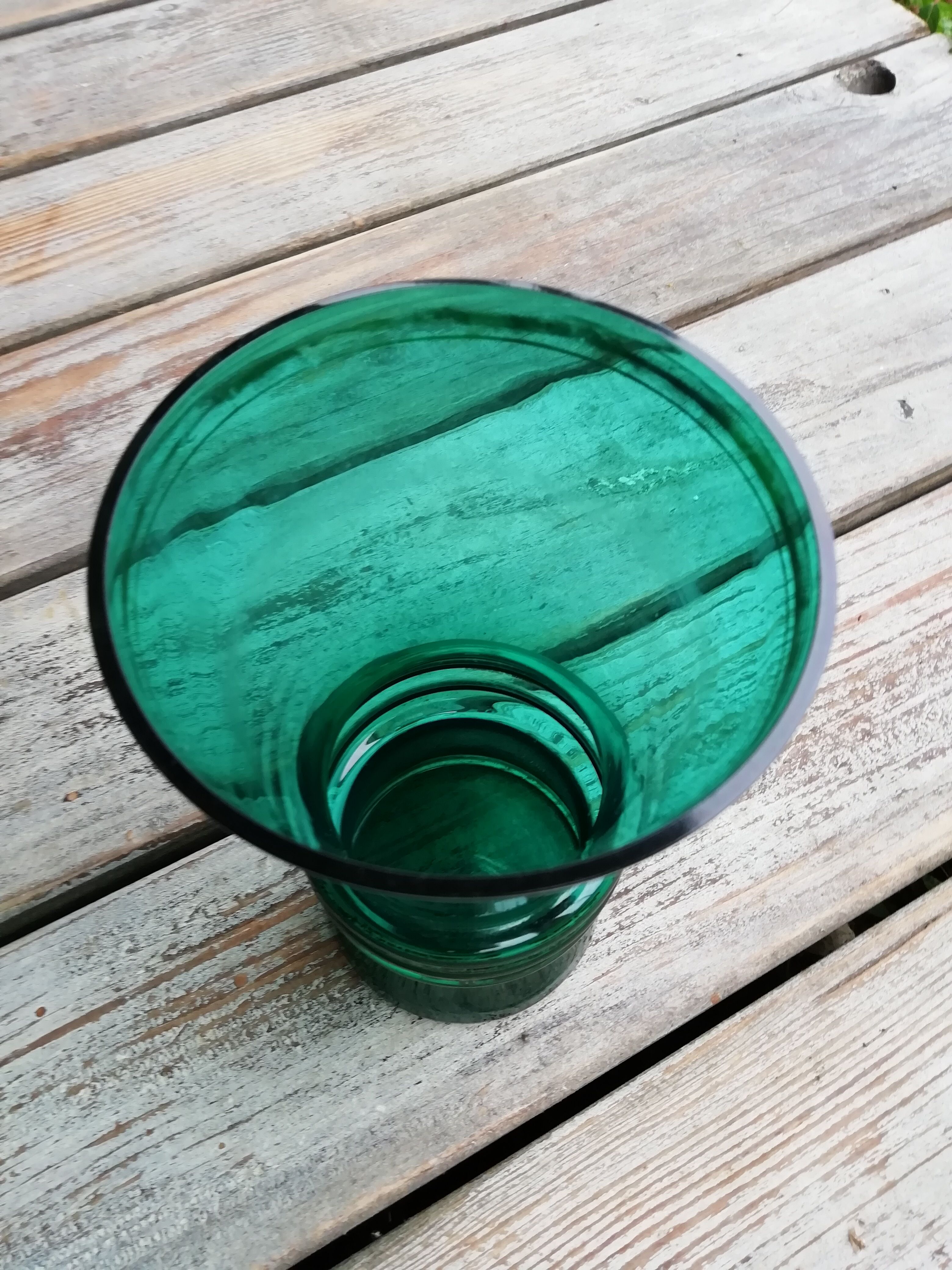 Green glass vase