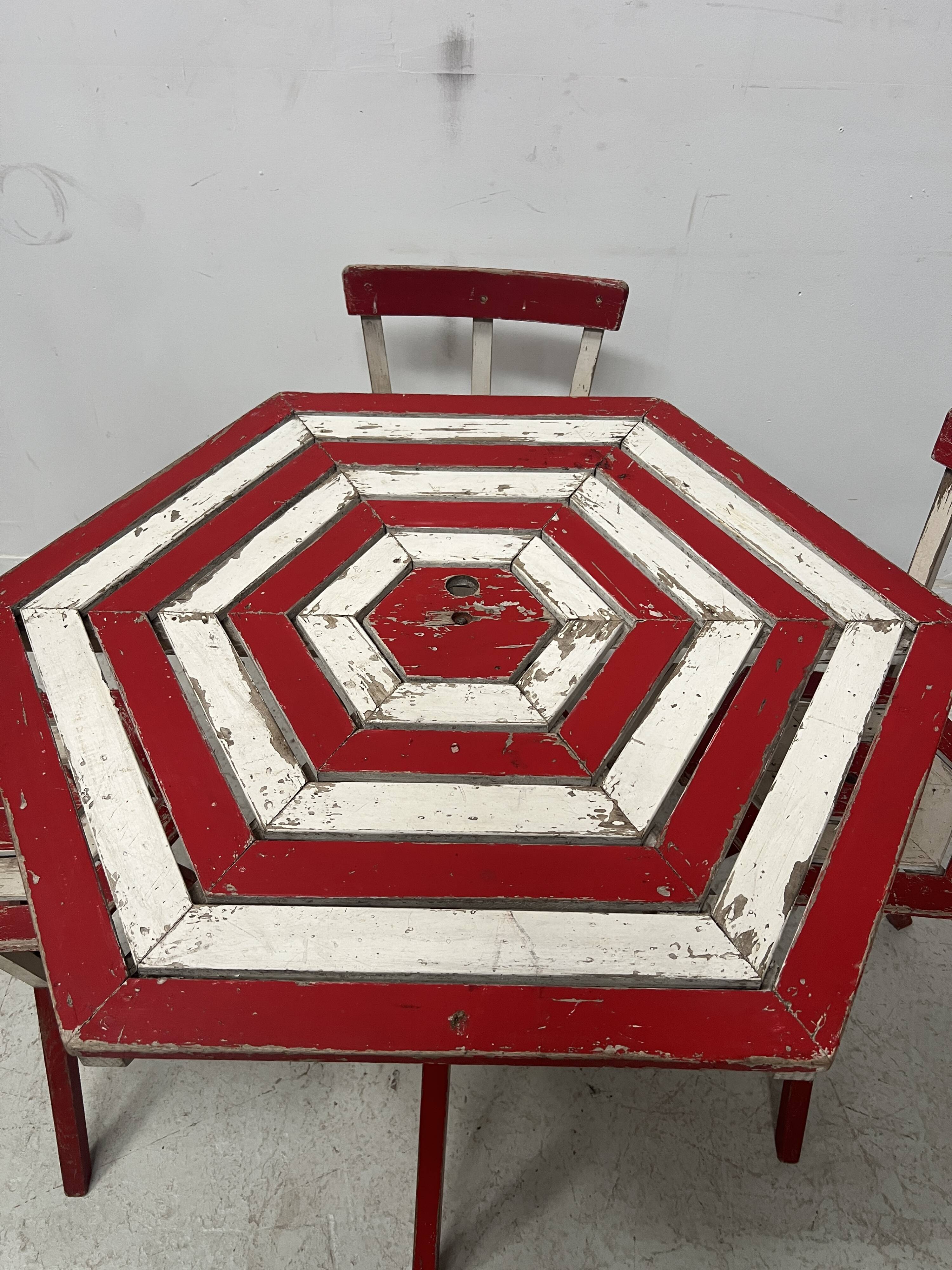 20th century lacquered beech garden furniture set