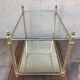 Pair of Old besides in brass and glass